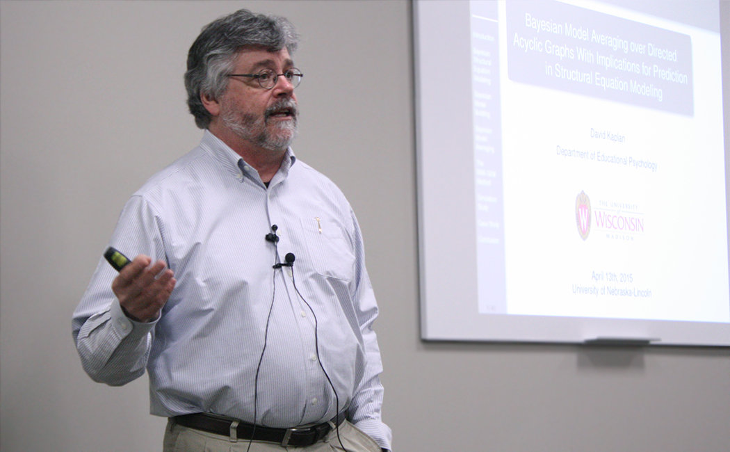 David Kaplan, Patricia Busk Professor of Quantitative Methods at the University of Wisconsin–Madison, led an April methodology workshop. The event, sponsored by CYFS' MAP Academy, drew an interdisciplinary audience and provided information about Bayesian statistics.
