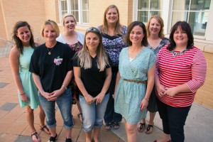 Participants in the TAPP summer training workshop included, back row from left, Rachel Meisinger, Amanda Moen, Amy Ferguson, and Morgan Root, and front row from left, Lori Smith, Kathryn Haddix, Amanda Witte, and Kristen Derr.