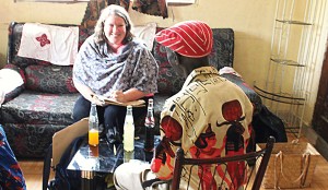 Tippens interviews a Congolese refugee in Dar es Salaam, Tanzania.