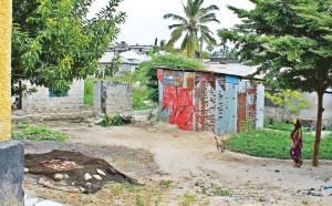 An urban informal resettlement in Dar es Salaam, Tanzania.