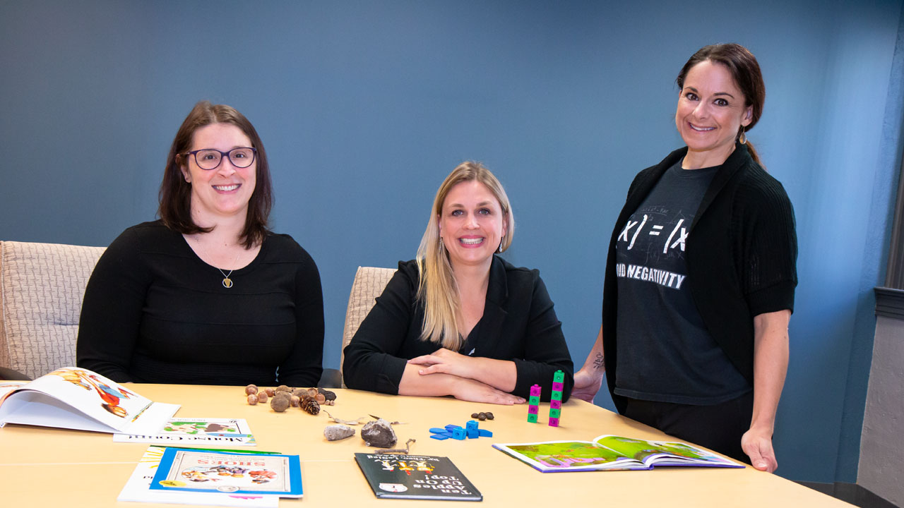 From left, Rachel Schachter, co-principal investogator; Holly Hatton-Bowers, project consultant; and Kelley Buchheister, principal investigator